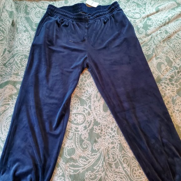 Forever 21 NWT Women's Plus Size 2X Velour Drawstring Navy Blue Joggers Pockets - Picture 8 of 10